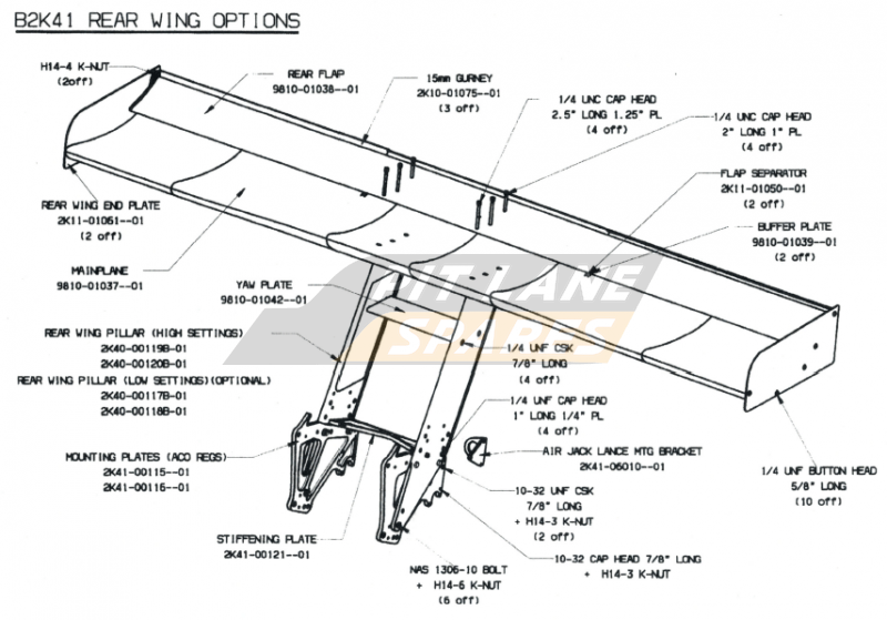 B2K41 REAR WING OPTIONS